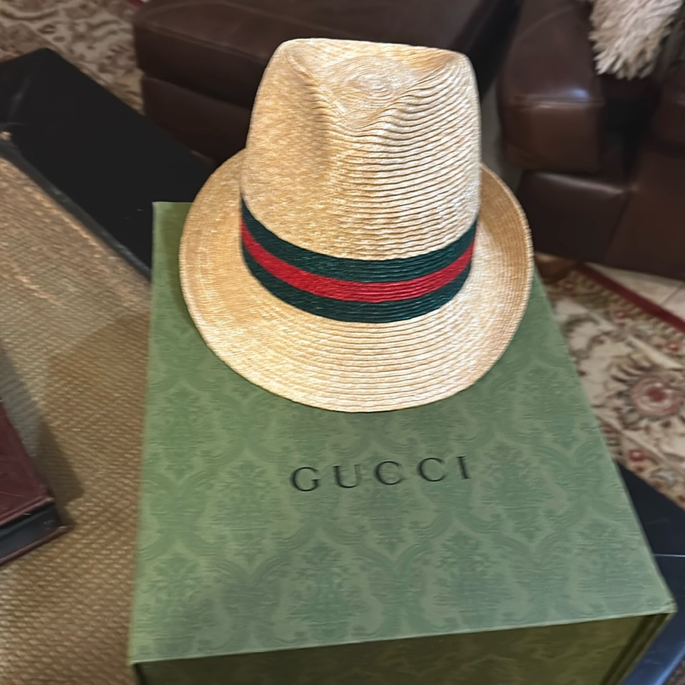 Gucci straw bucket hat